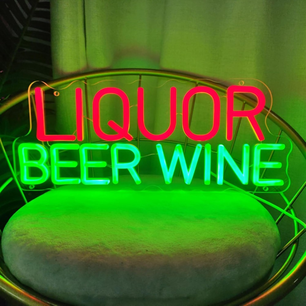 Wine Beer Store - Светодиодная неоновая вывеска для алкоголя, пива,